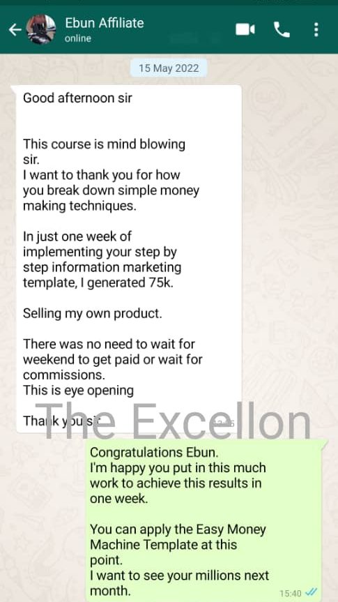 The Excellon Whatsapp proof